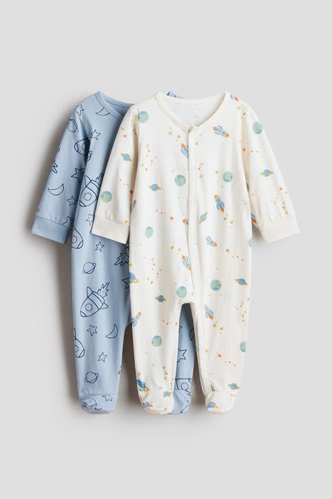 2-pack Cotton Sleepsuits
