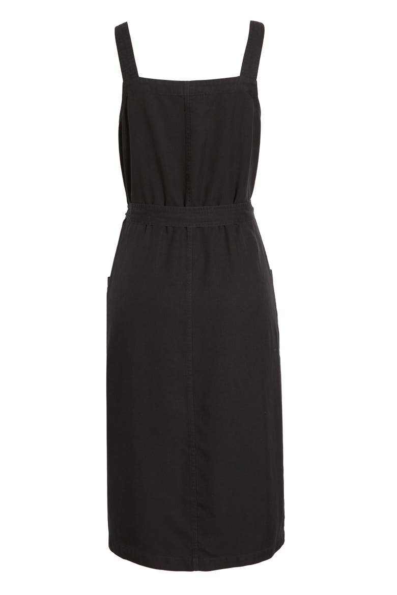 Belted Button-Up Sundress, Alternate, color, BLACK