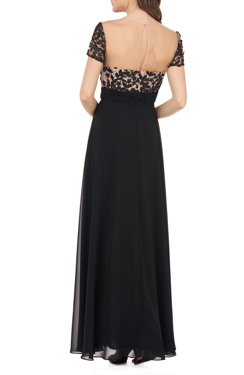 JS Collections Embroidered A-Line Gown, Alternate, color, 