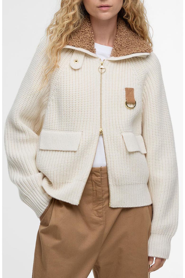 Marla Knit Bomber Jacket, Main, color, NEUTRAL