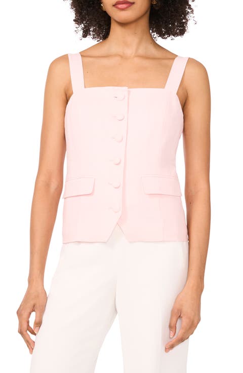 Parker Women's Harlow Sleeveless Wrap Front Top, Prism Pink