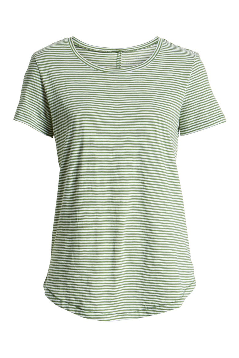 Slub Crewneck Tee, Alternate, color, GREEN- WHITE STRIPE