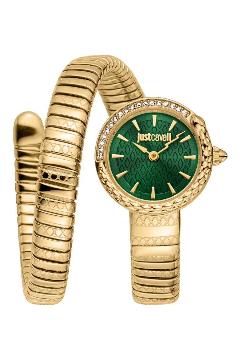 Coiled Snake Bracelet Watch, 22mm, Main, color, GOLD