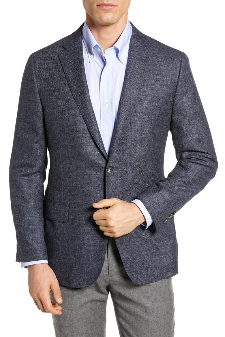 Classic Fit Wool & Silk Blazer, Main, color, MEDIUM BLUE