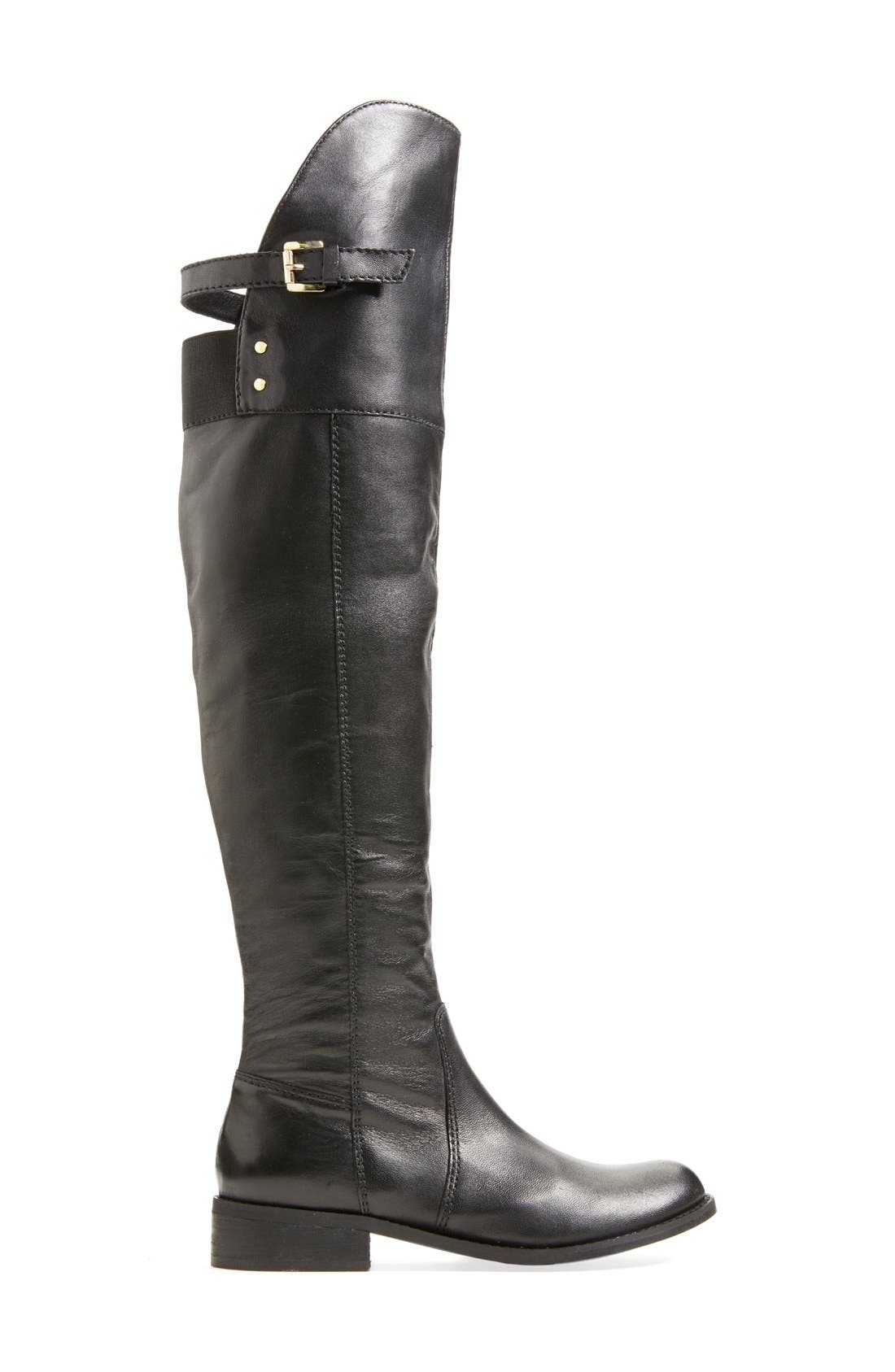 'Chiik' Knee High Boot, Alternate, color, BLACK LEATHER