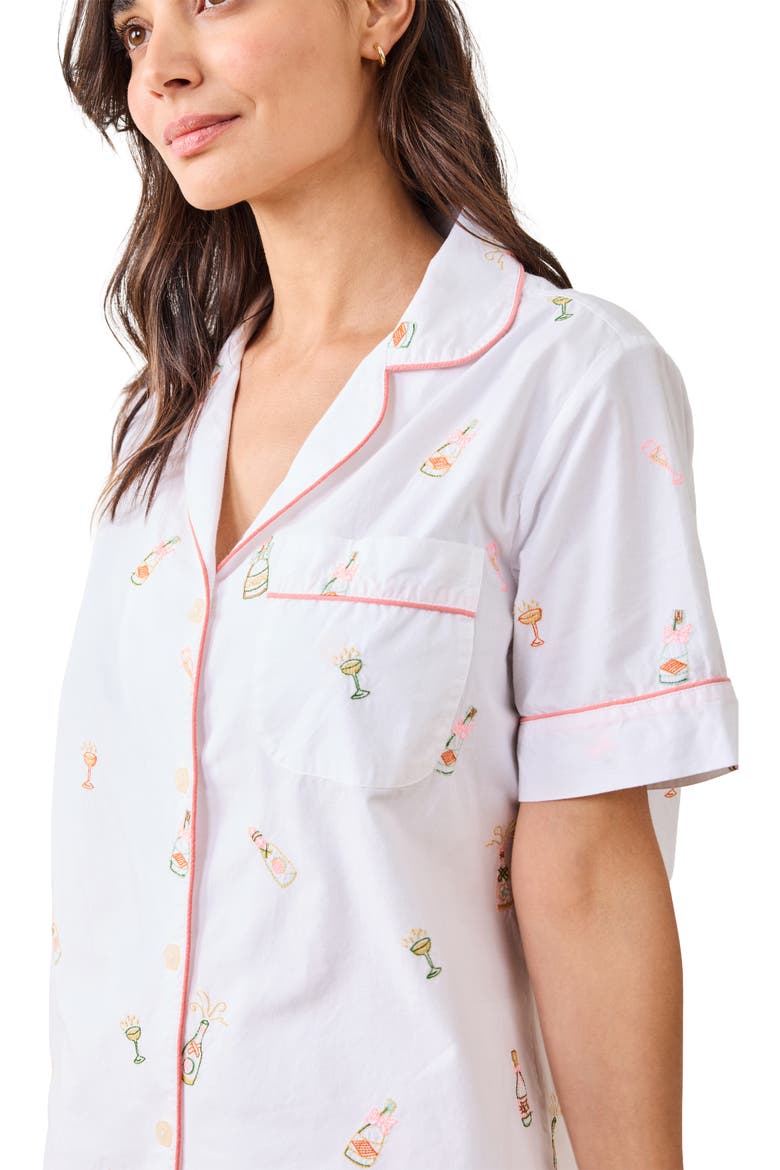 Short Sleeve Top & Cropped Pants Set, Alternate, color, Cloud