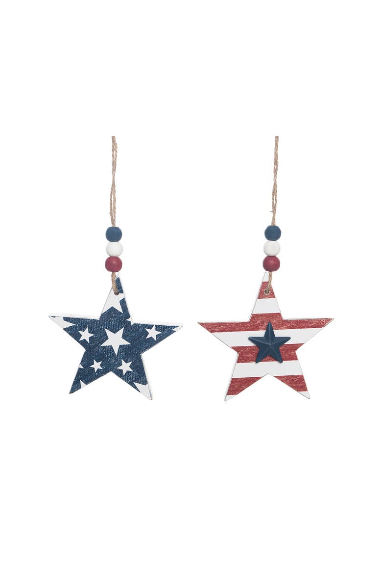 Patriotic Star Ornament Set of 2, Main, color, Red