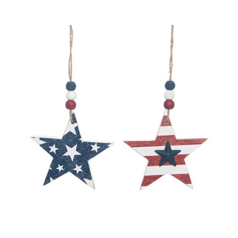 Patriotic Star Ornament Set of 2