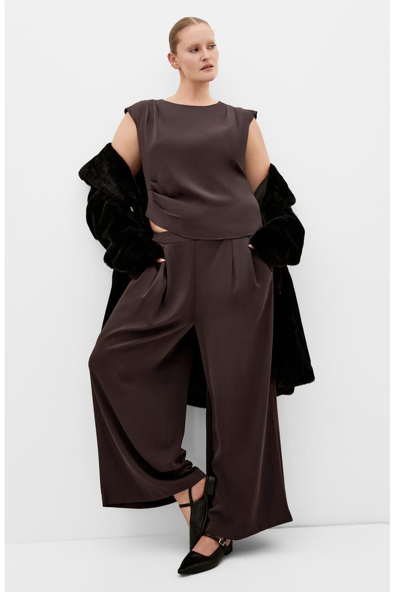 Jett Pleated Wide Leg Pants, Alternate, color, ESPRESSO