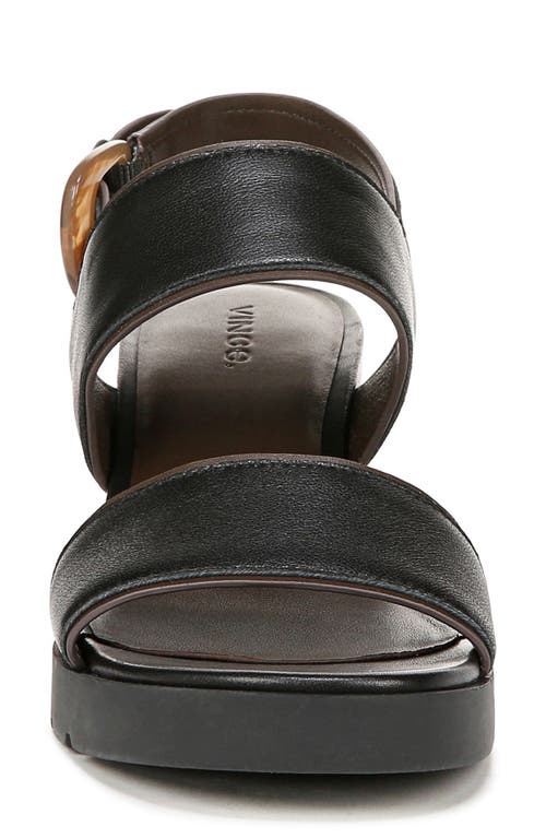Vince Roma Leather Wedge Slingback Sandals In Black