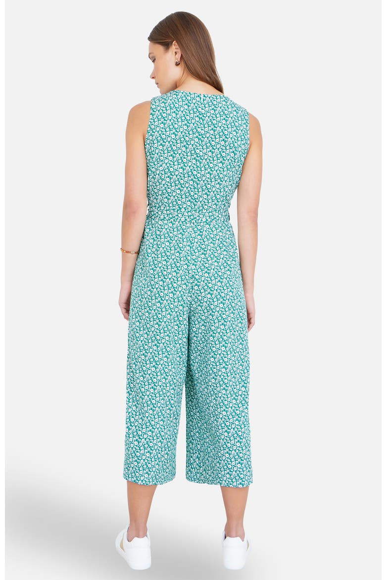 Ditsy Culotte Jumpsuit, Alternate, color, Green