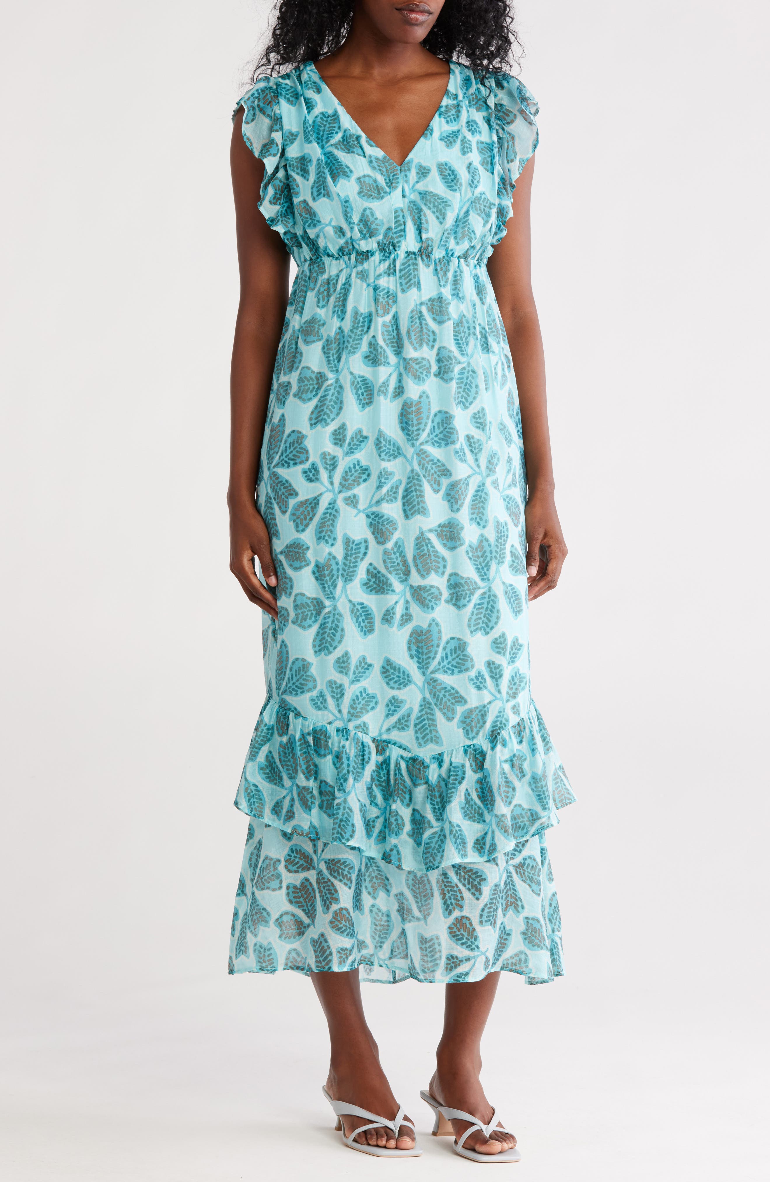 The Good Journey Ruffle Tiered Midi Dress