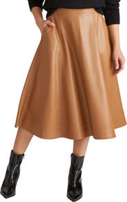 Universal Standard Charlotte Faux Leather Midi Skirt