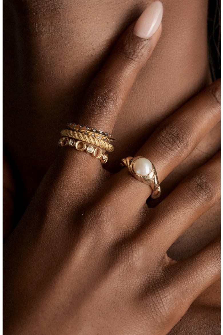 Adorned Pearl Ring, Alternate, color, METALLIC GOLD