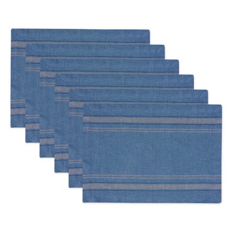 Chambray French Stripe Placemat Set/6