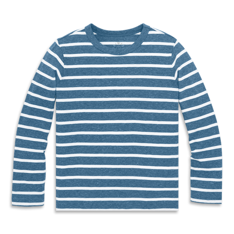 Kids Heathered Long Sleeve Stripe Tee (Toddler, Little Kid, & Big Kid)