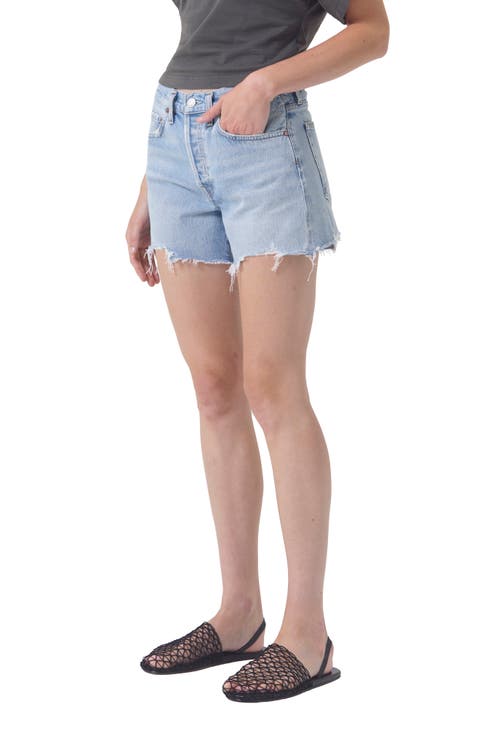 Parker Long High Waist Cutoff Denim Shorts (Agreement)