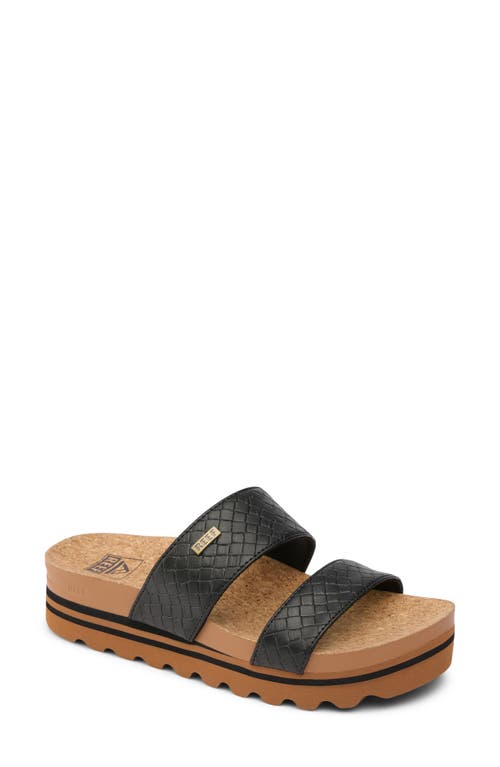 Reef Cushion Vista Hi Slide Sandal In Black Wicker