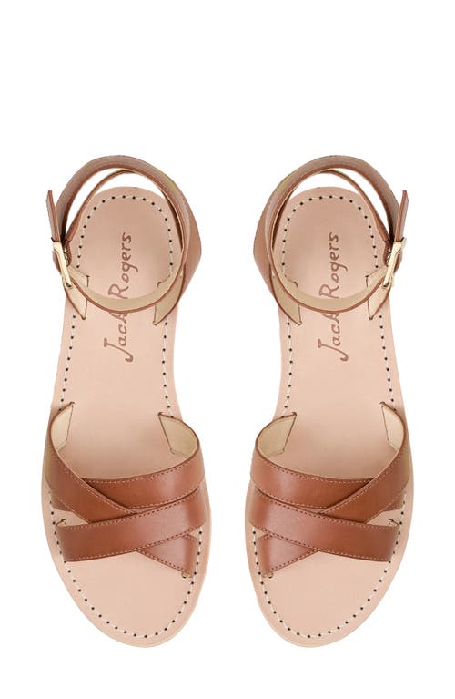 Jack Rogers Patti Ankle Strap Flat Sandal In Cognac