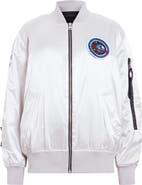 AllSaints Echo Logo Patch Satin Bomber Jacket