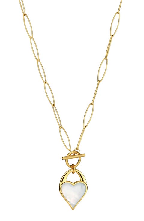 18k Gold Plate Double Sided Heart Pendant Necklace