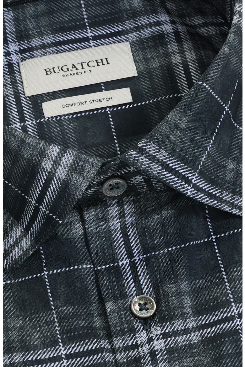 Axel Plaid Long Sleeve Shaped Shirt, Alternate, color, BLACK