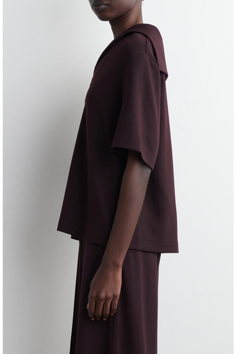 Marina Collar Top, Alternate, color, RED DARK