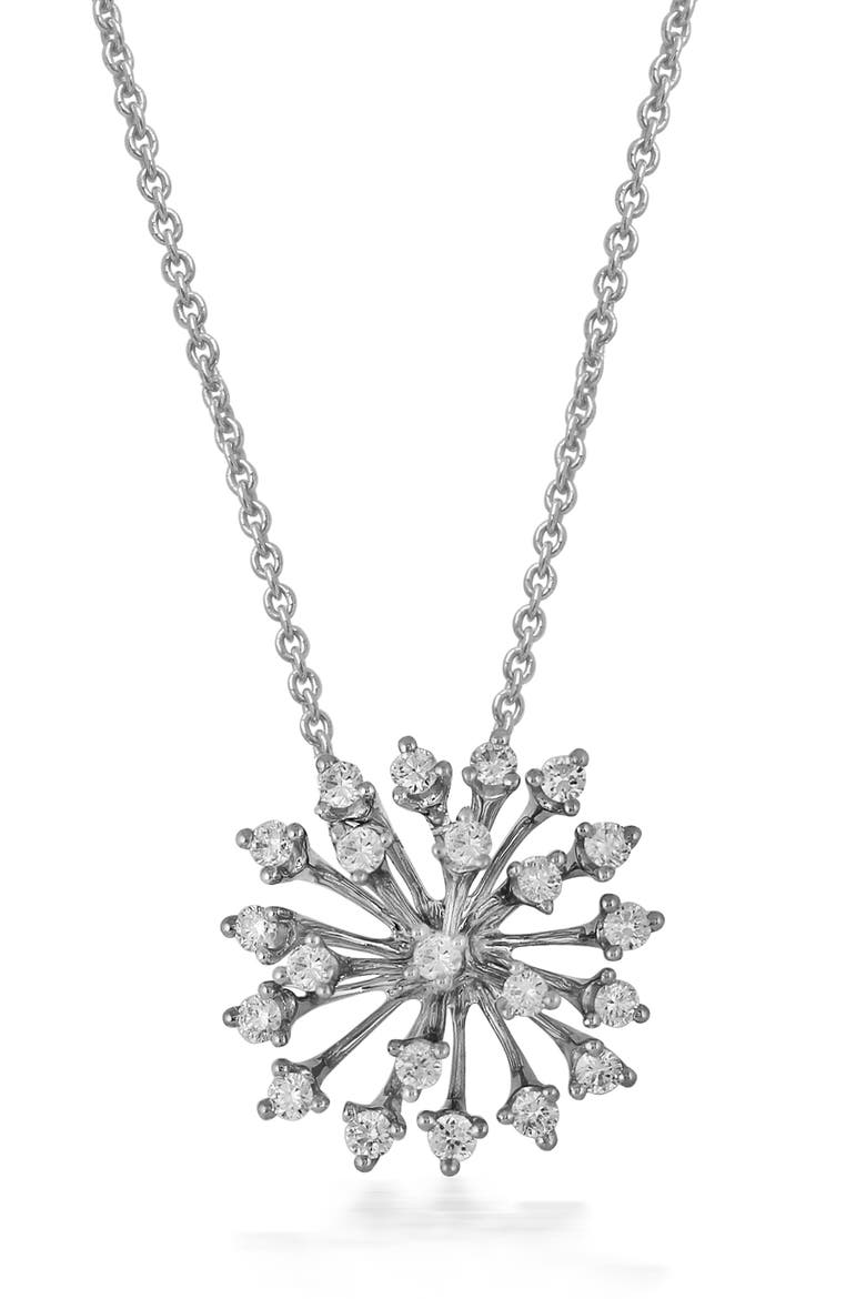 Luminus Large Pendant Necklace, Main, color, WHITE GOLD