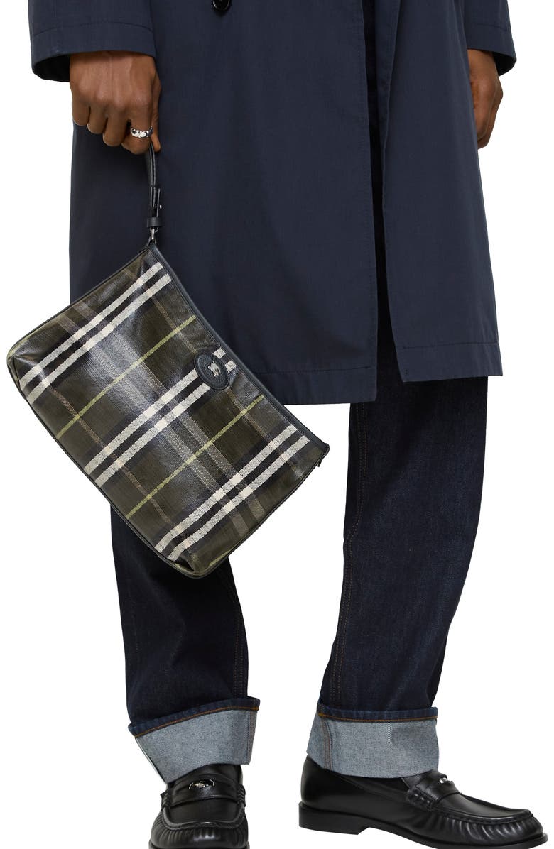 Burberry Highlands Pouch, Alternate, color, Thicket Green