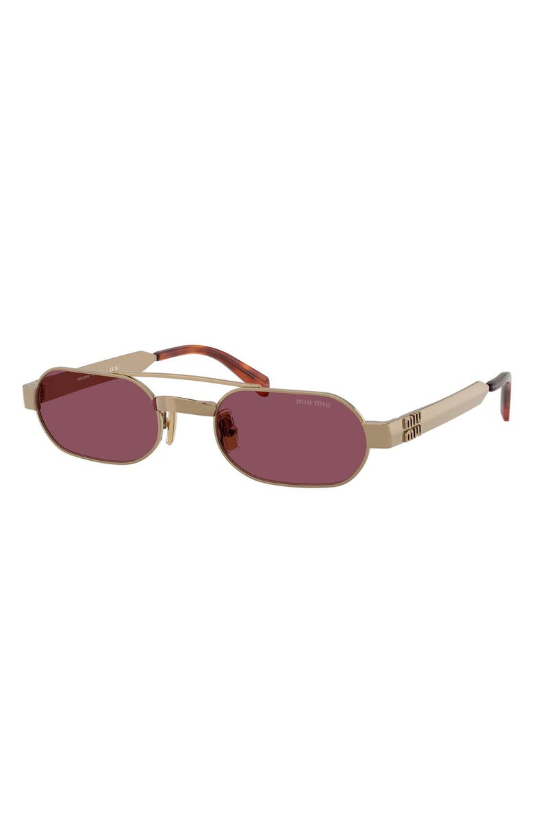 Miu Miu 52mm Oval Sunglasses, Alternate, color, Brass / Dark Violet