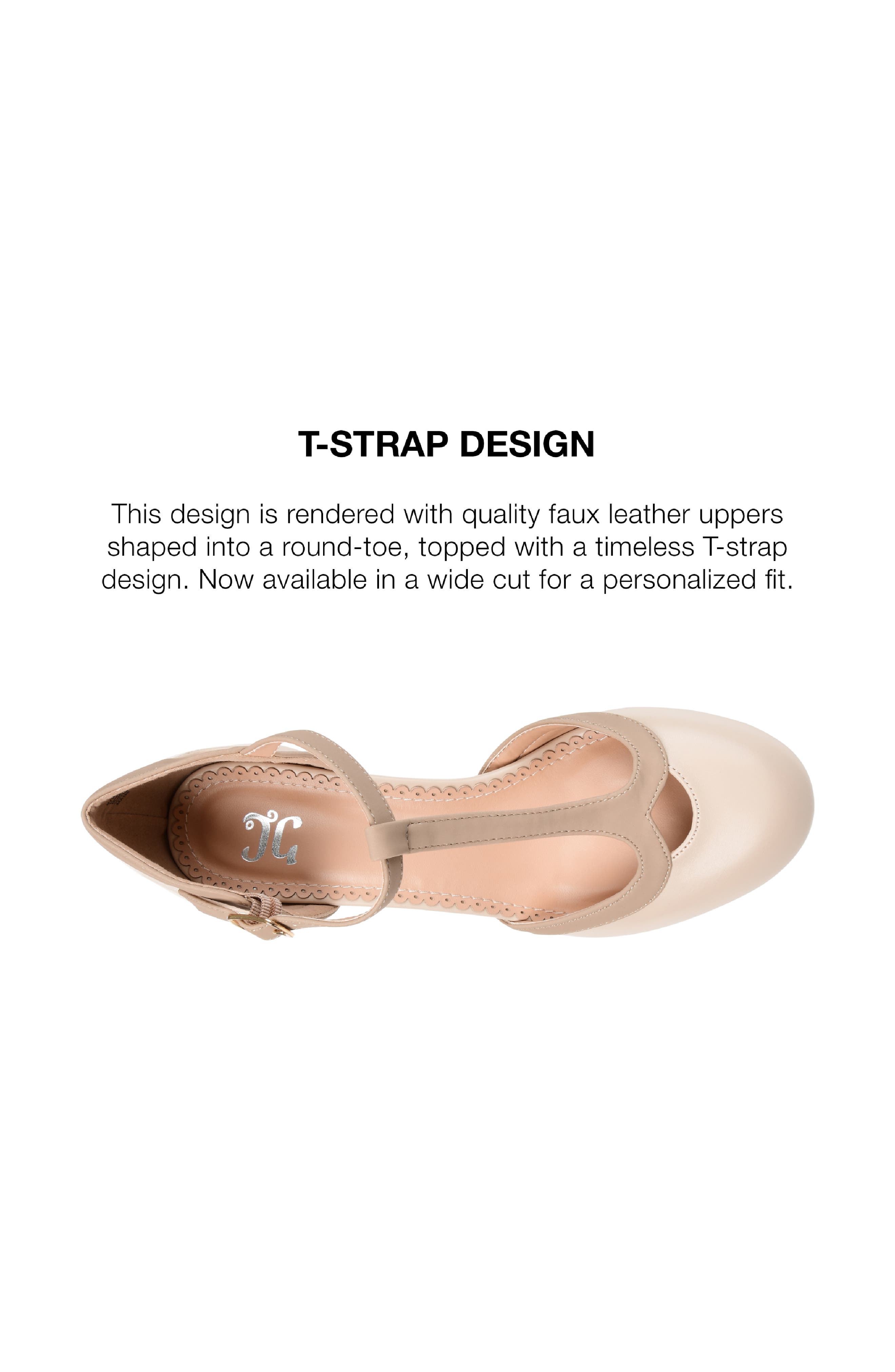 Journee Collection JOURNEE Olina T-Strap Pump, Alternate, color, Nude