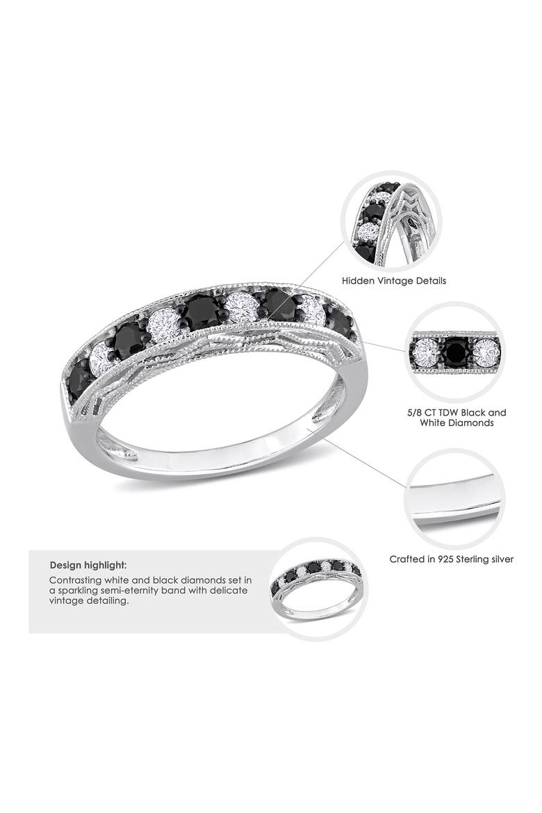 Black & White Diamond Band Ring - 0.63ctw, Alternate, color, BLACK