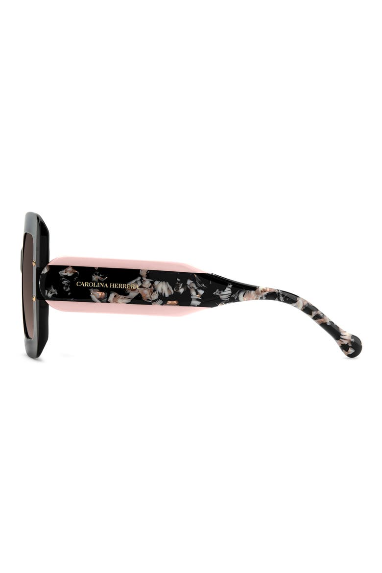 50mm Square Sunglasses, Alternate, color, BLACK PINK/ BROWN