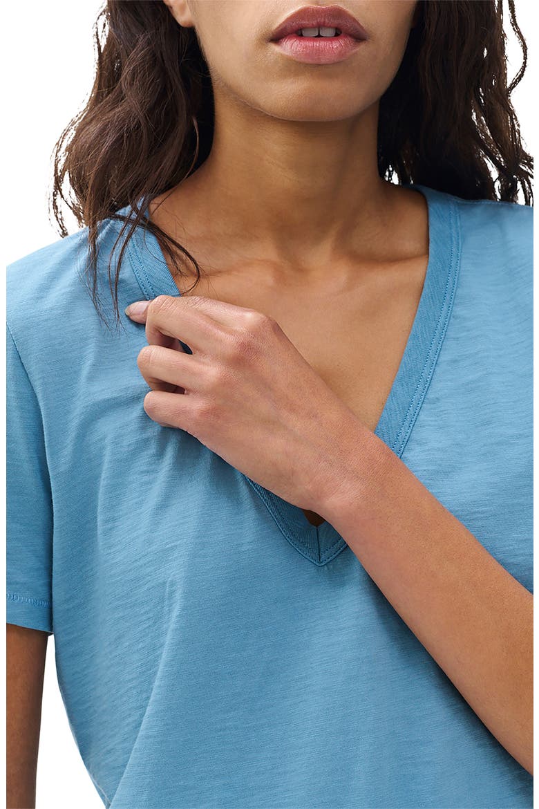 The Slub V-Neck T-Shirt, Alternate, color, FOG BLUE