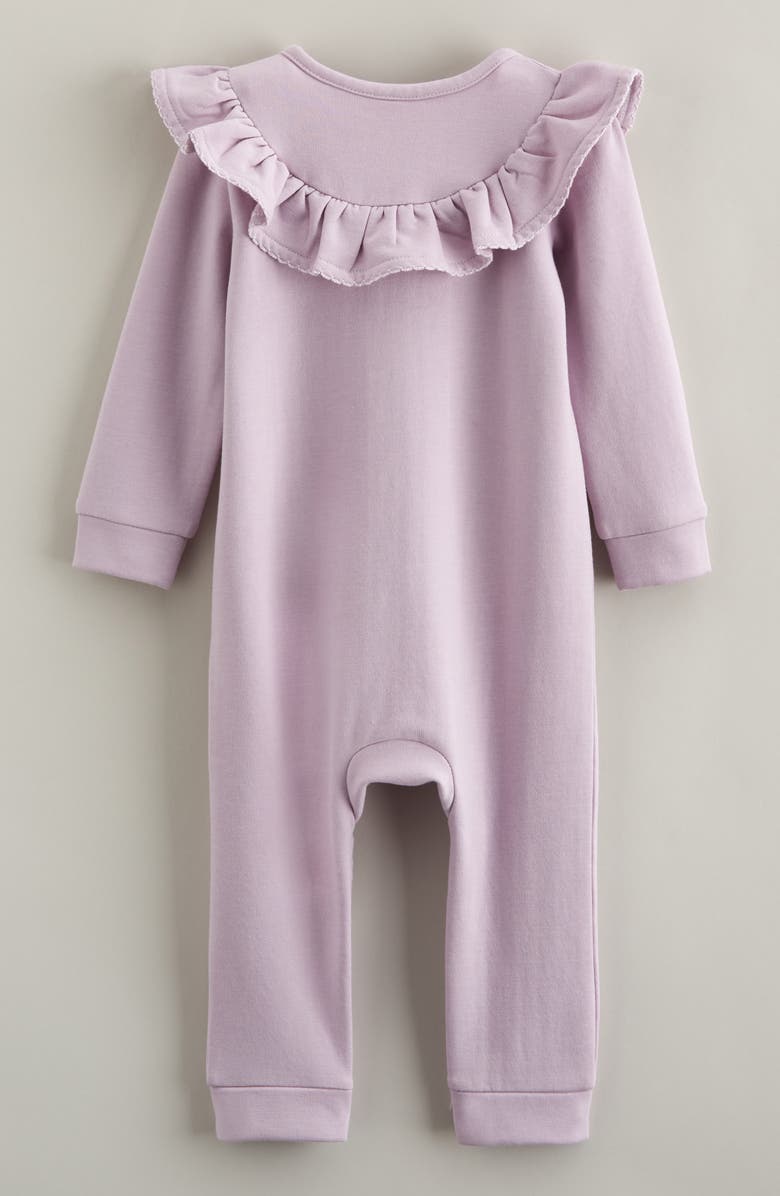 Nordstrom Ruffle Cozy Romper, Alternate, color, Purple Frost