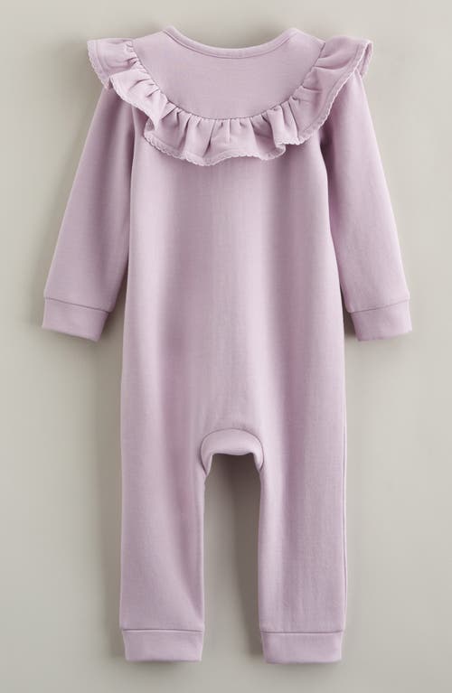 Nordstrom Ruffle Cozy Romper In Purple