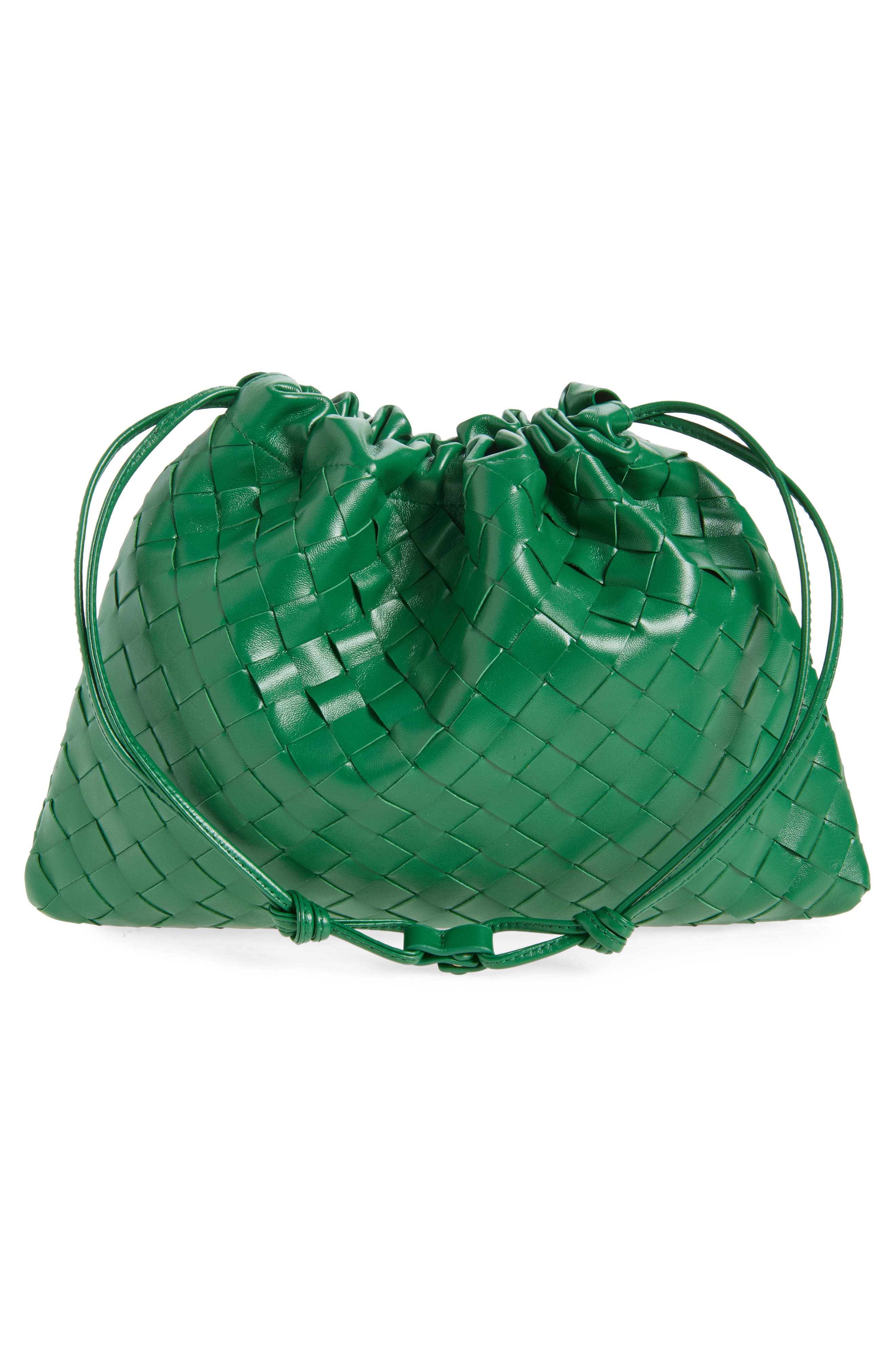 Bottega Veneta Medium Dustbag Intrecciato Leather Shoulder Bag, Alternate, color, 3197 Jungle-Gold