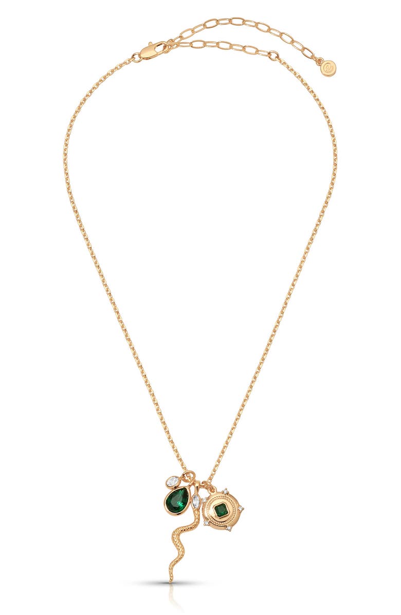 Ettika Serpentina Charm Necklace, Alternate, color, Green