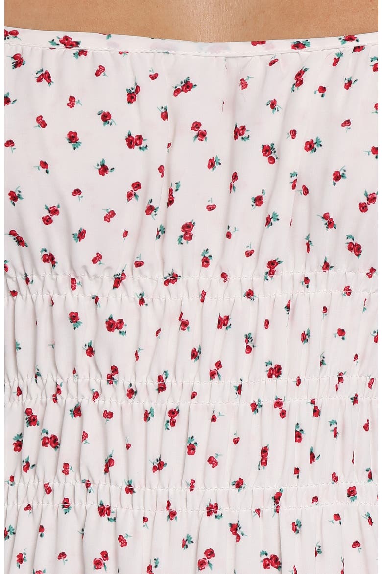 Brittany Ditsy Floral Smocked Maxi Dress, Alternate, color, RED FLORAL