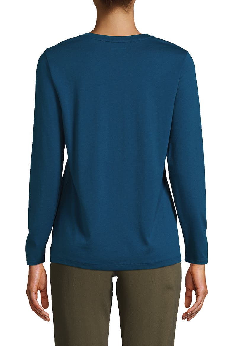 Relaxed Supima Cotton Long Sleeve Crew Neck T-Shirt, Alternate, color, Baltic Teal