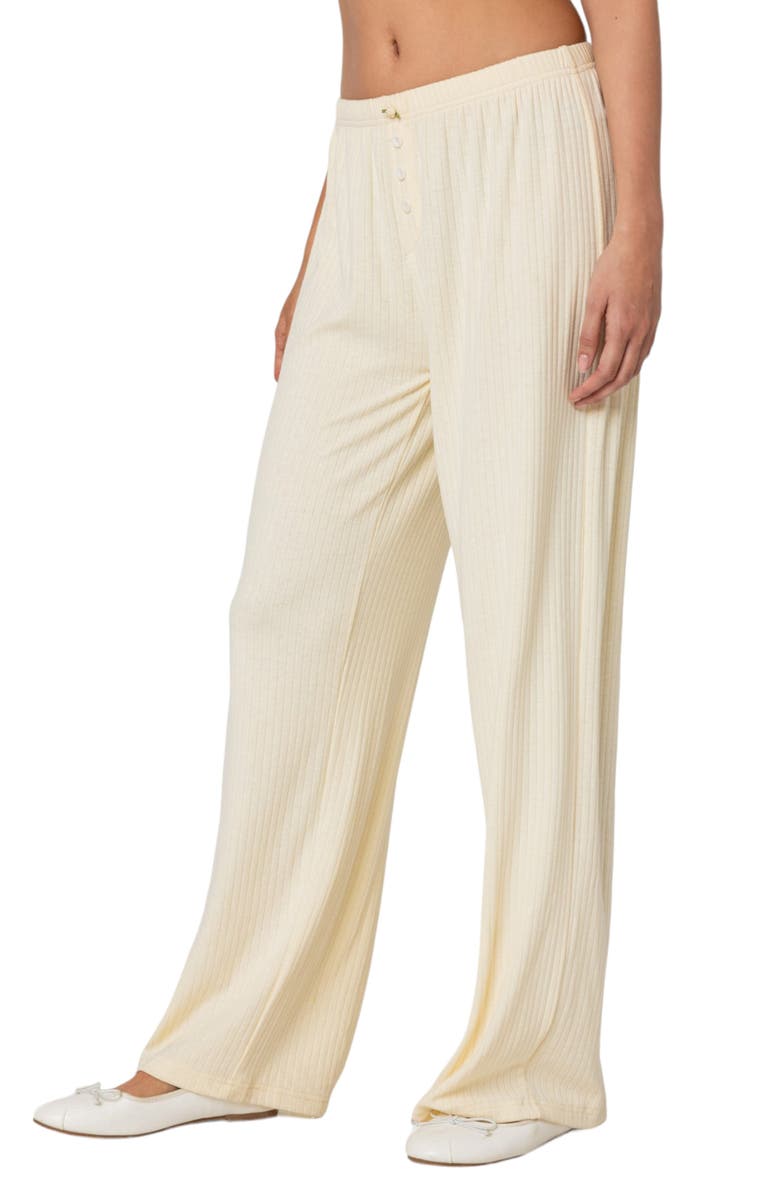 EDIKTED Lilou Rib Pants, Alternate, color, Yellow