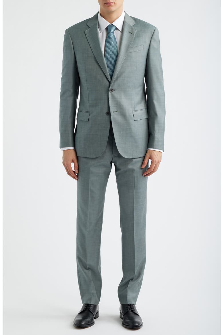 Sage Green Wool Sharkskin Suit, Main, color, SAGE