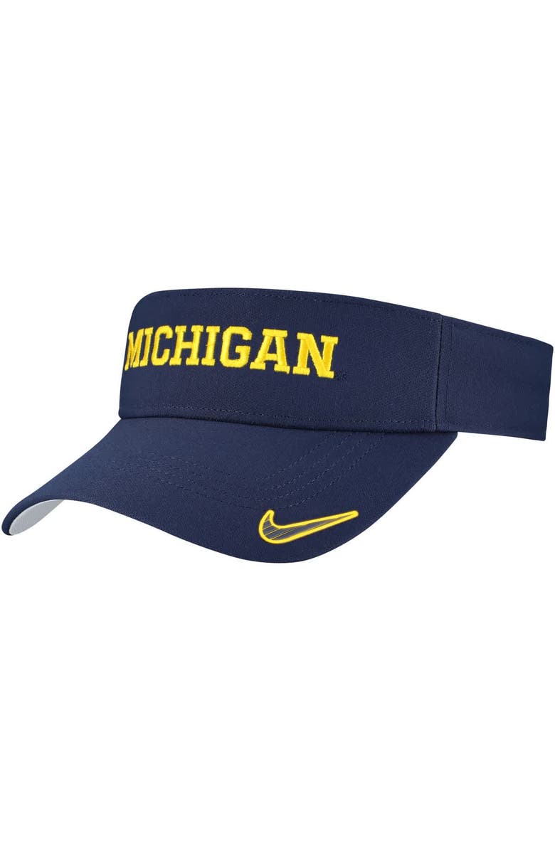 Nike Men's Nike Navy Michigan Wolverines On-Field Ace Performance Adjustable Visor, Main, color, Navy