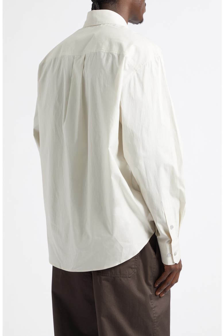 Regular Fit Cotton & Silk Button-Up Shirt, Alternate, color, LIGHT CREAM