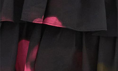 City Chic Kailey Long Sleeve Floral Print Minidress In Black