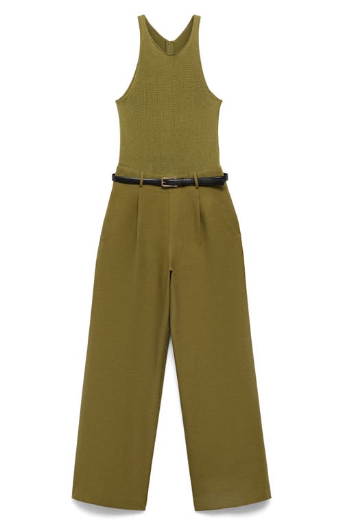 Mango Belted Sleeveless Jumpsuit