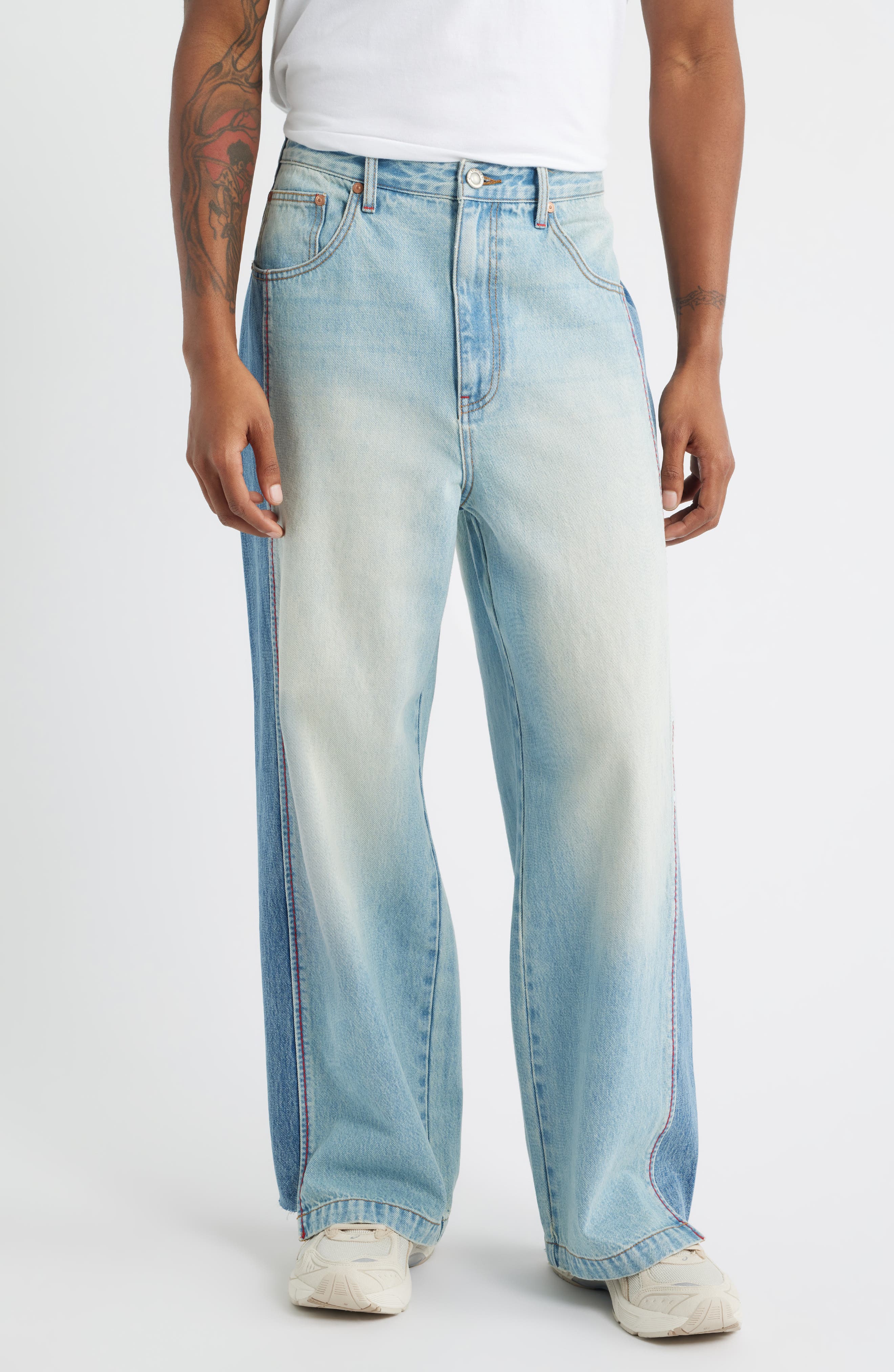 Wide Leg Reclaimed Denim Jeans
