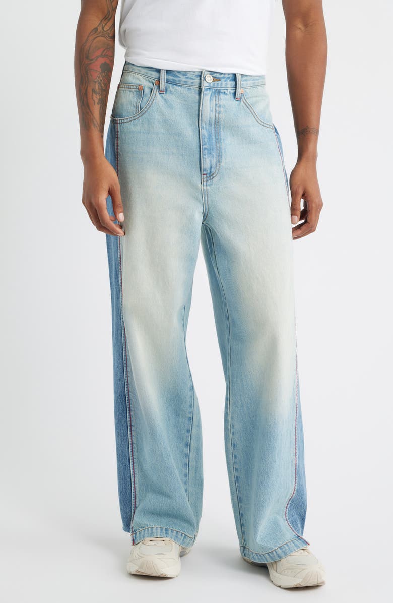 Elwood Wide Leg Reclaimed Denim Jeans, Main, color, Vanilla Indigo