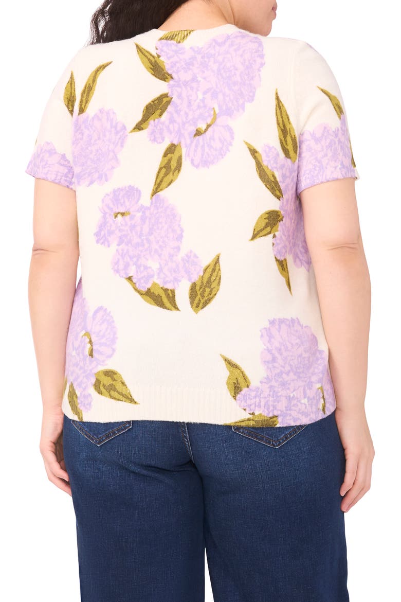 Hydrangea Short Sleeve Sweater, Alternate, color, ORCHID PETAL
