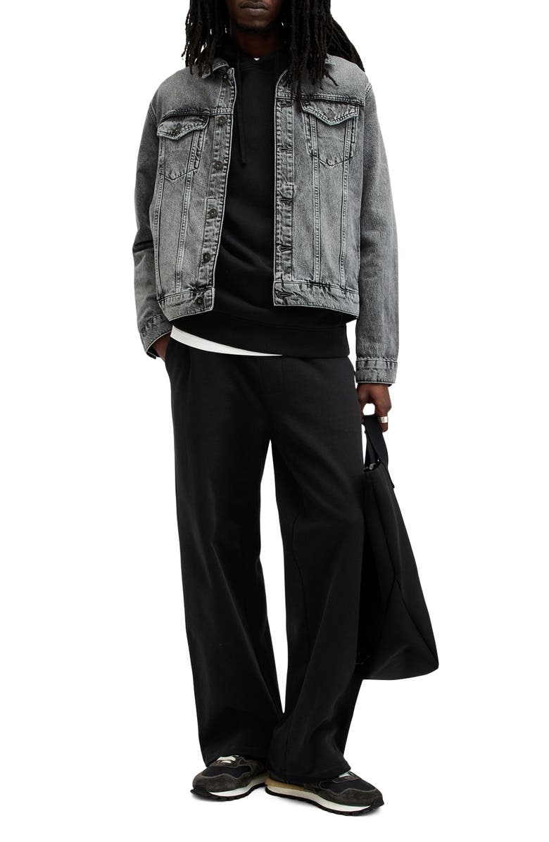 AllSaints Raven Cotton Hoodie, Alternate, color, Black